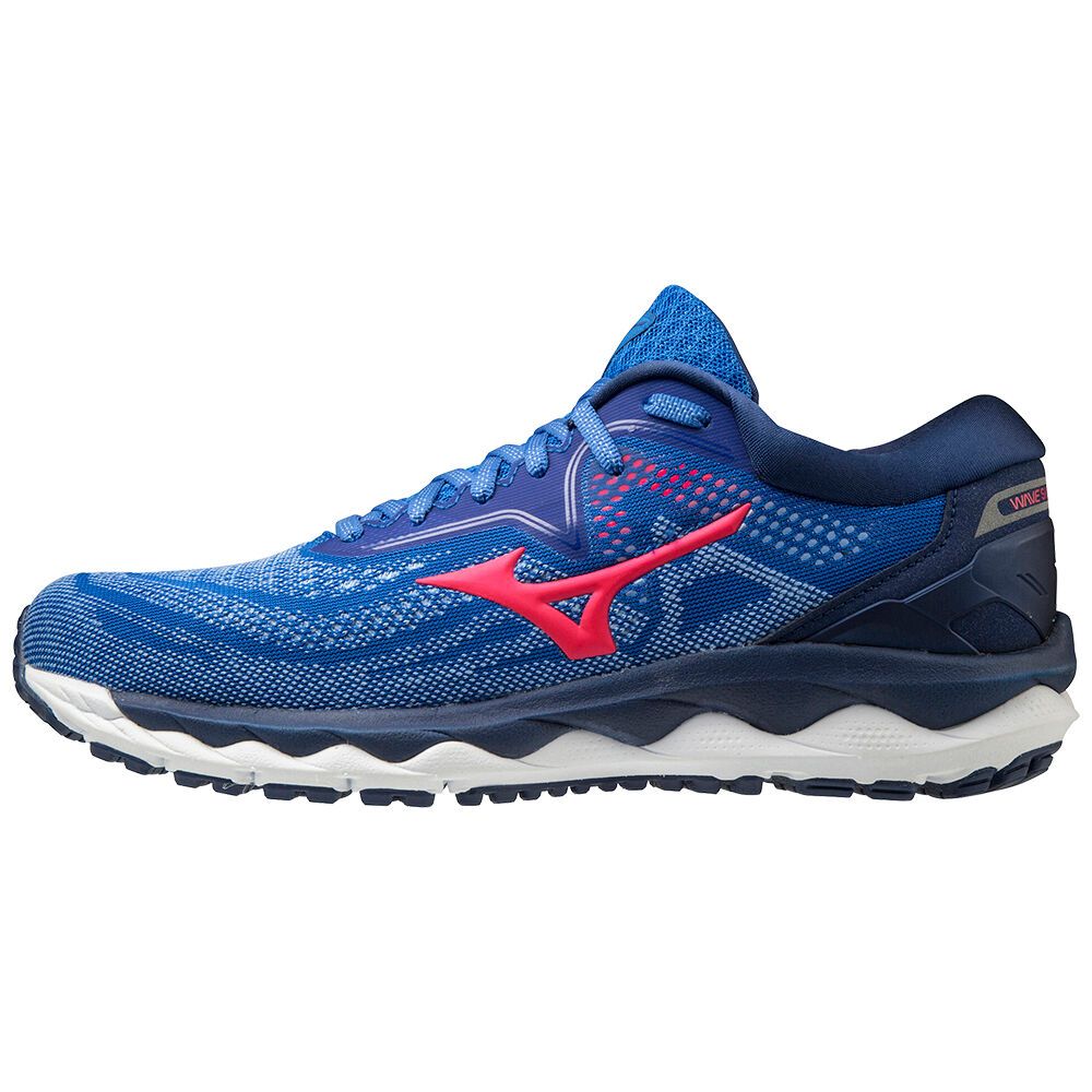 Damske Bezecke Topanky Mizuno Wave Sky 4 Modre/Ruzove Vypredaj ZSGR09647